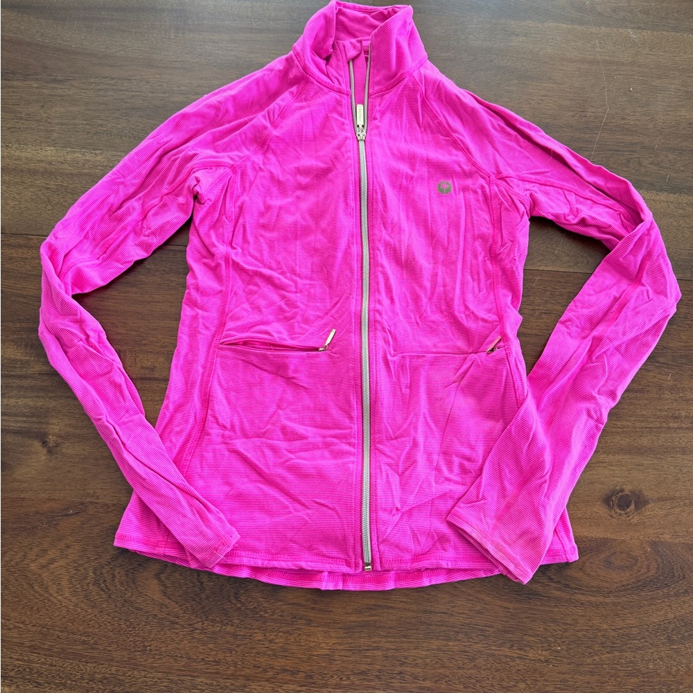 Lilly Pulitzer Vibrant Pink Zip-Up Athletic Jacket
